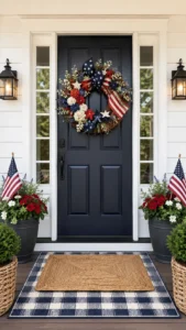 Pair the Wreath with Layered Door Mats