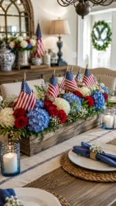 Patriotic Flower Centerpieces for Dining Tables