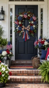 Patriotic Front Door Styling Ideas Around the Wreath