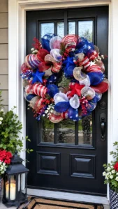 Patriotic Mesh Wreaths for a Bold and Festive Door Display
