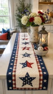 Patriotic Table Runner Ideas for Buffet Tables and Kitchen Islands