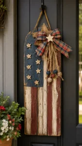 Primitive Patriotic Door Hangers for a Rustic Handmade Feeling
