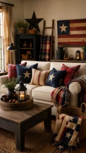 Primitive Patriotic Living Room Decor for a Warm Home