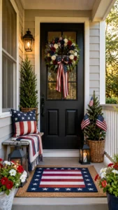 Small Porch Patriotic Decor for Limited Space