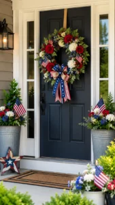 Style the Front Door with a Patriotic Wreath