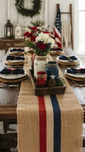 Use Burlap as a Natural Runner Base