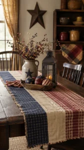 Use Homespun Fabric as a Table Runner