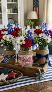 Wrap Jars with Burlap and Ribbon