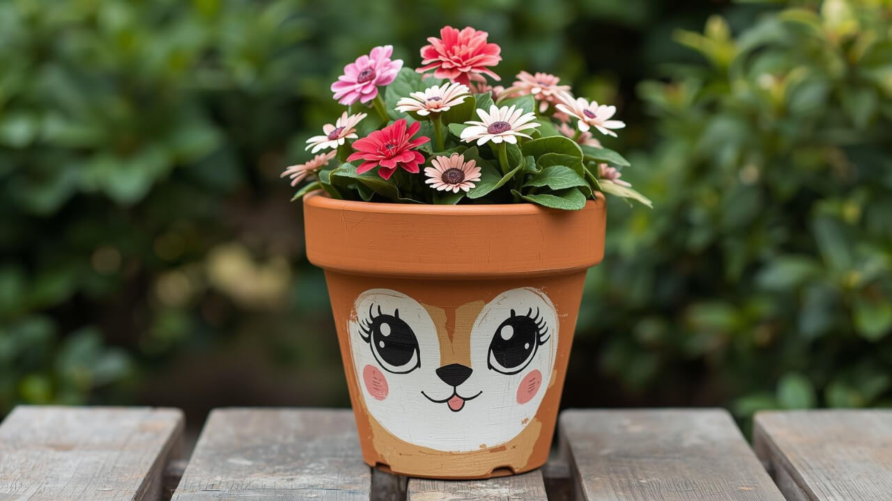 cute flower pot painting ideas