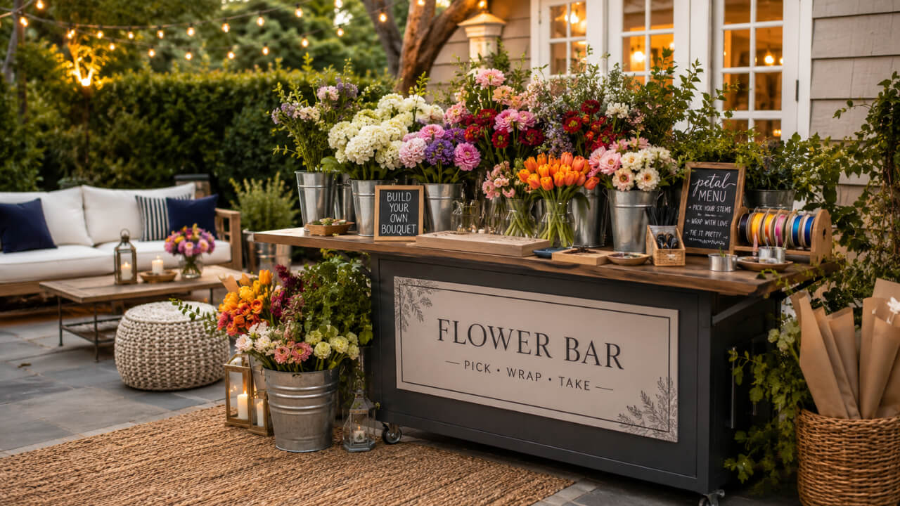 flower bar set up