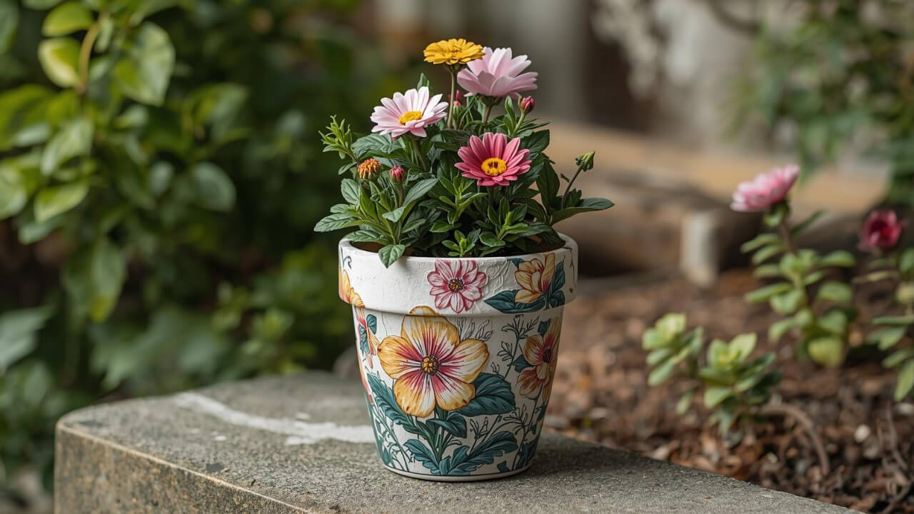 mini flower pot painting ideas