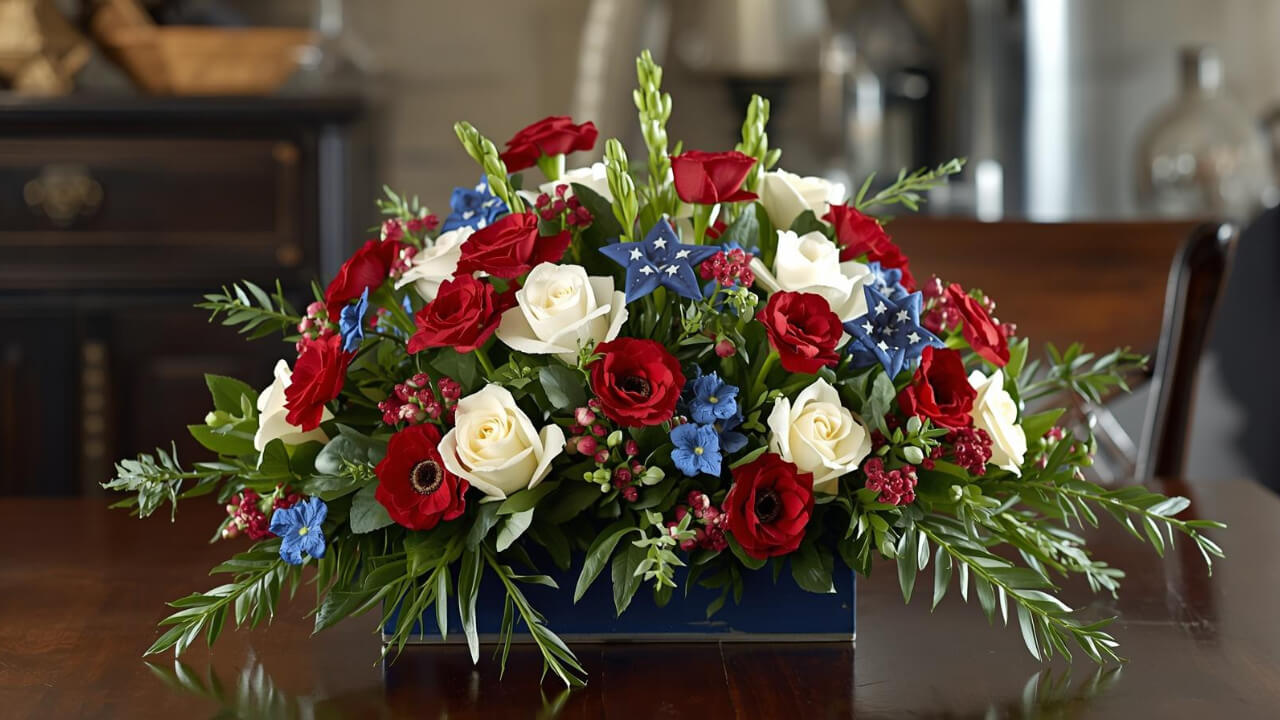 patriotic flower arrangements