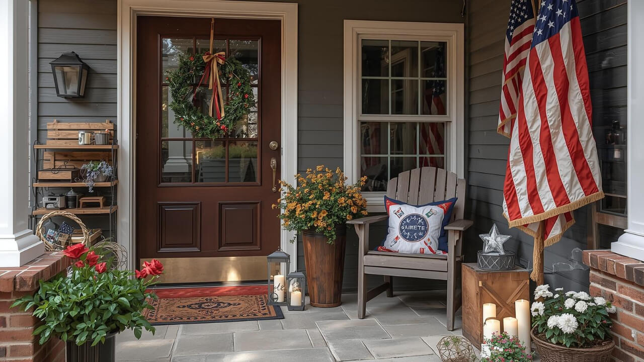 patriotic front porch decor