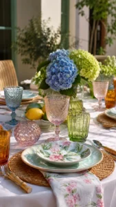 Add Colorful Glassware for a Bright Detail