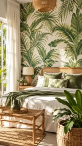 Add Palm Leaf Wallpaper for Natural Energy
