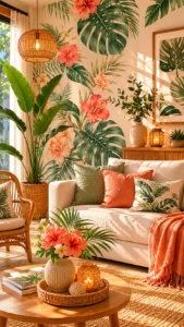Balance Bold Wallpaper with Neutral Decor