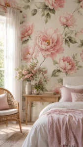 Choose Large Pink Floral Prints for a Statement Wall