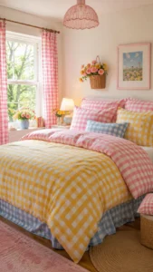 Colorful Gingham Bedding Ideas for a Cheerful Bedroom