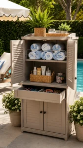 Create a Towel and Sunscreen Station