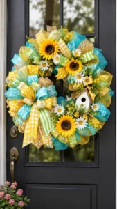 DIY Summer Deco Mesh Wreaths for a Handmade Front Door Accent
