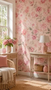 Floral Pink Summer Wallpaper for a Soft Fresh Look