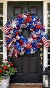Patriotic Summer Deco Mesh Wreaths for Seasonal Celebrations