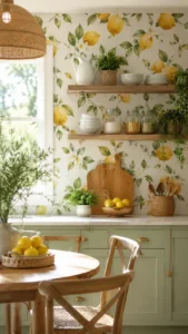 Use Lemon Wallpaper for a Fresh Kitchen Look