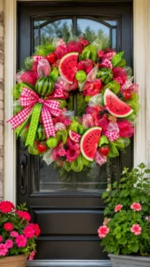Use Pink Red and Green Mesh