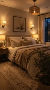 Use Warm Lighting Around the Bed