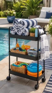 Use a Three Tier Cart for Supplies