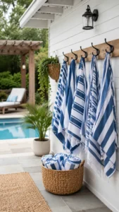 Wall Hook Pool Towel Storage Ideas for Small Spaces