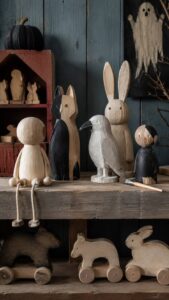 Arrange Half Finished Wooden Figures