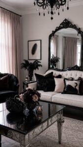 Black Swan Parlor With Feathered Gothic Elegance