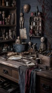 Cursed Toymaker Workshop Decorations With Unfinished Creations