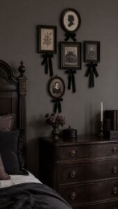 Frame Silhouettes With Mourning Ribbon