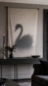 Frame a Swan Shadow in Soft Fabric