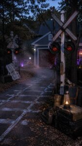 Phantom Railway Crossing Decorations for a Driveway With a Past