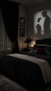 Silent Cinema Bedroom Decor With Flickering Old World Drama