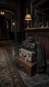 Stack Luggage Beside the Desk