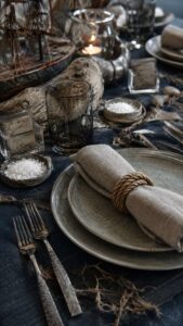 Weather the Place Settings With Salt and Rope