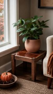 Add Glazed Tile Beneath a Plant Stand
