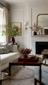Burgundy Lacquer Accents With Polished Autumn Depth
