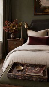 Marbled Paper Decor With Bookish Autumn Character