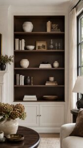 Paint the Inside of Shelves in Clove Brown