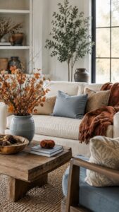 Pale Blue and Rust Decor for Unexpected Seasonal Balance